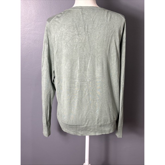 Charter Club Light Sage Green Classic Lightweight Button Up Cardigan Size XL - Picture 2 of 6